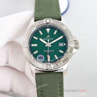 Swiss Copy Breitling new Avenger 42mm 2824 Automatic Green Fabric Leather Strap